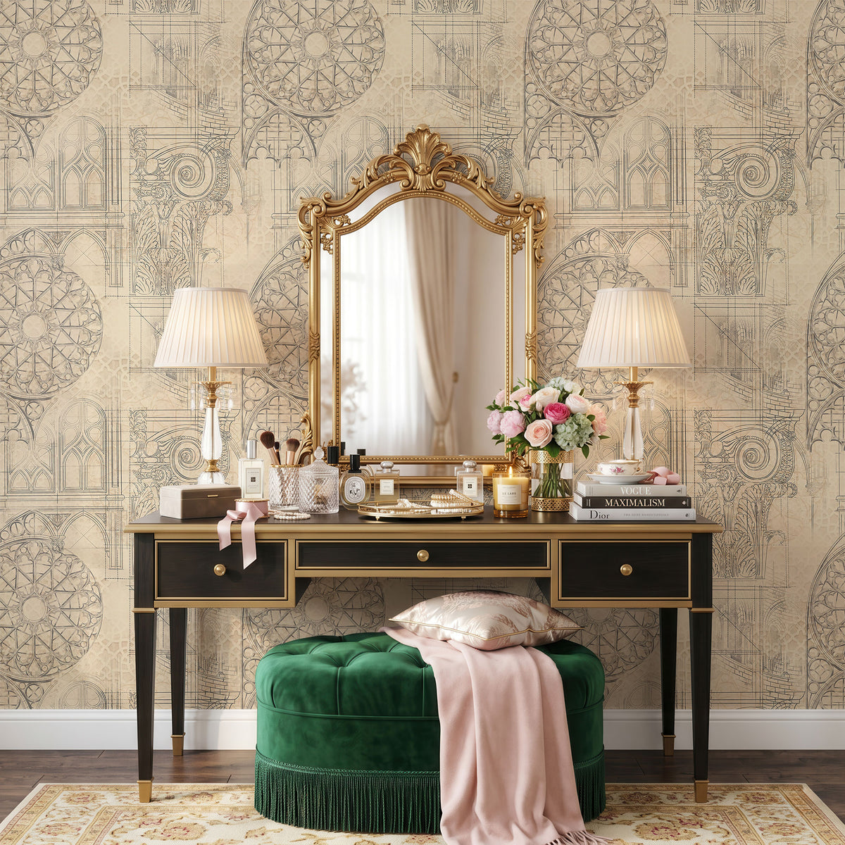The Vintage Objet Wallpaper, European Wallpaper, French Style