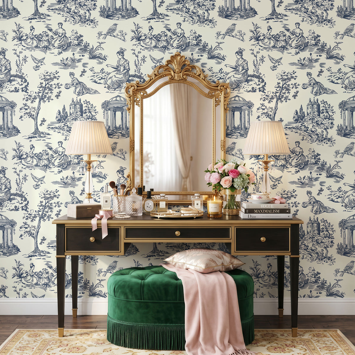 Herbier Blue Wallpaper, European Wallpaper