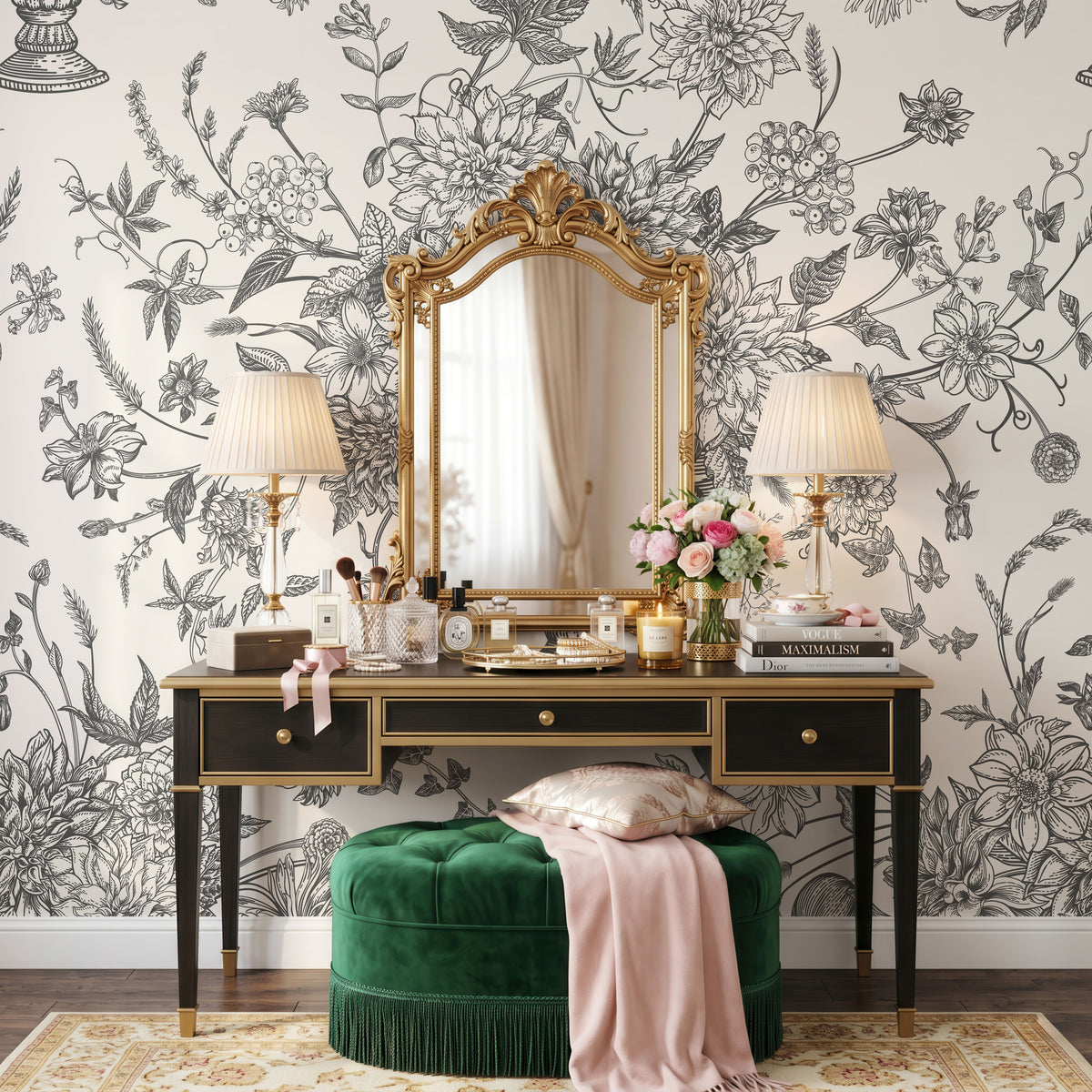 Rustic Leaves Wallpaper, European Wallpaper, French Style