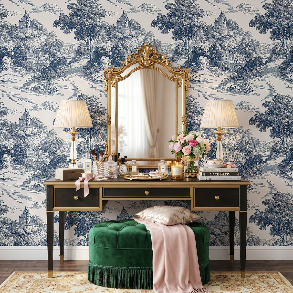 Blue Atelier 01 Wallpaper, European Wallpaper, French Style