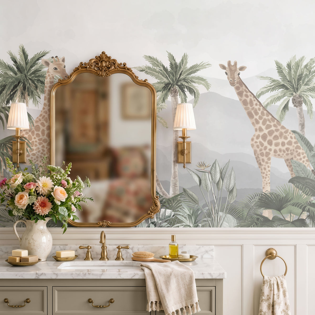 Safari Haven Botanical Wallpaper