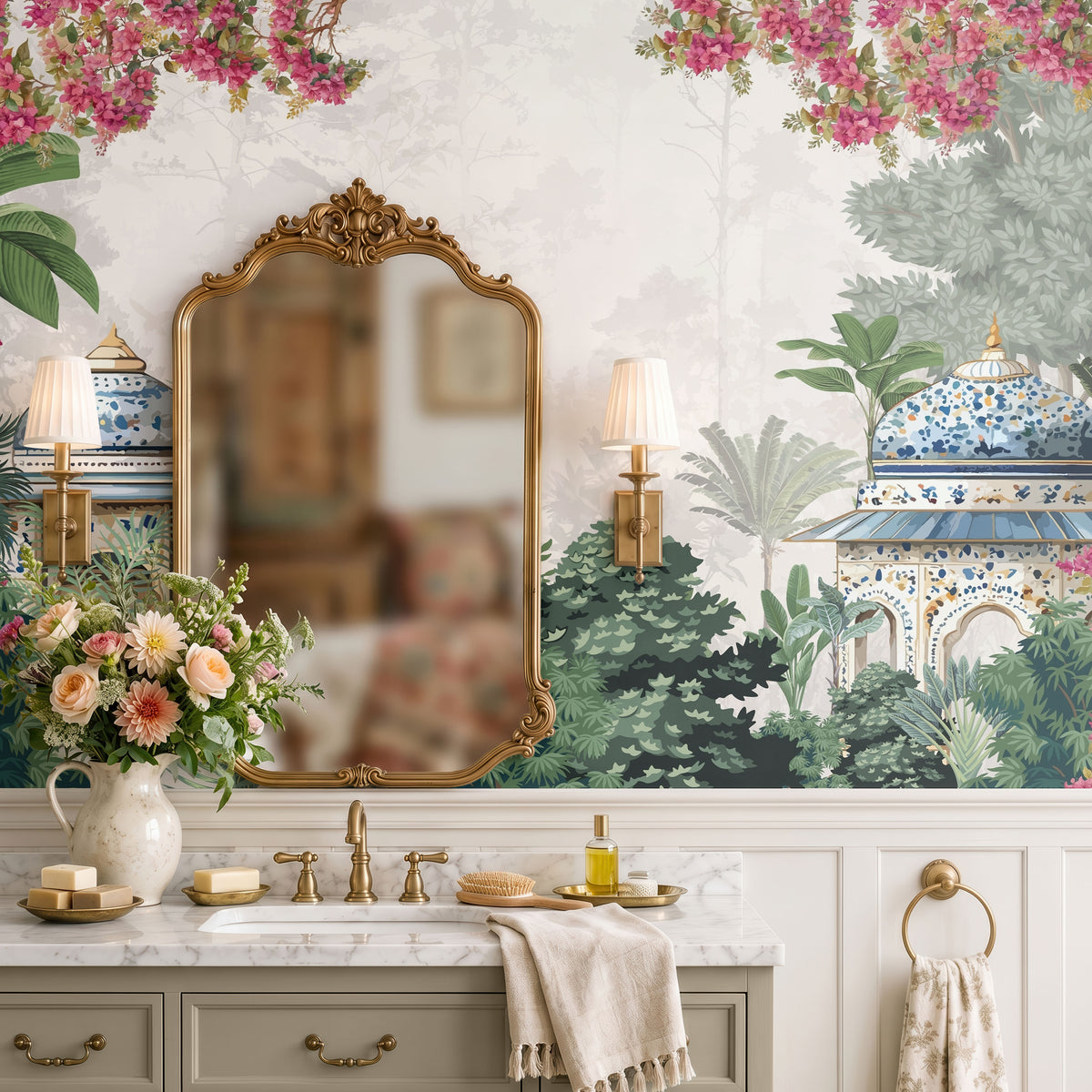 Mughal Garden Botanical Wallpaper