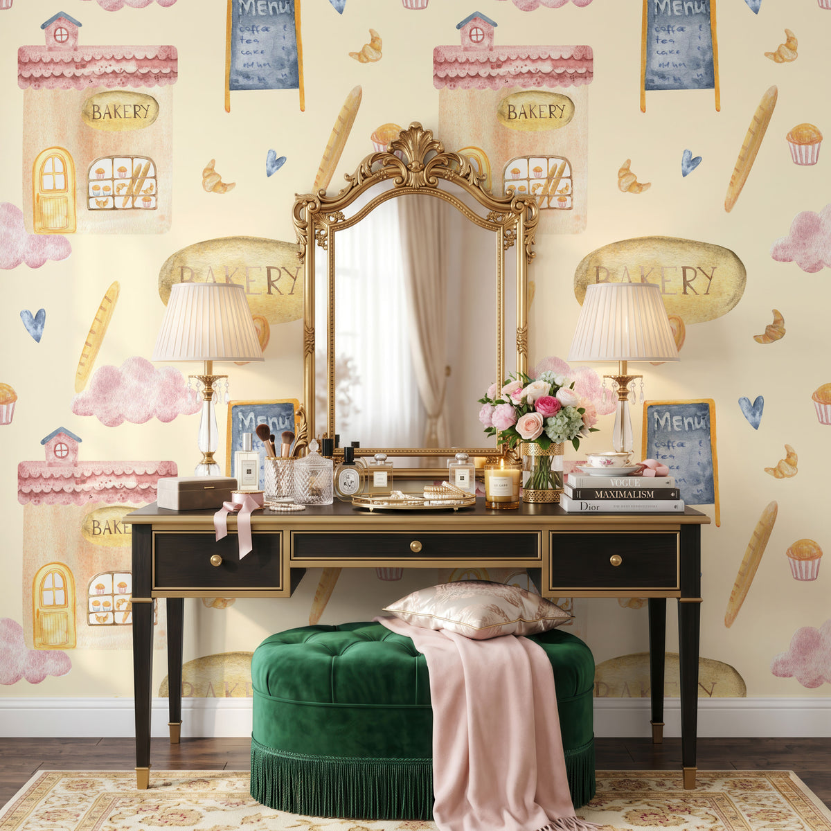 French Bakery Wallpaper, European Wallpaper, French Style
