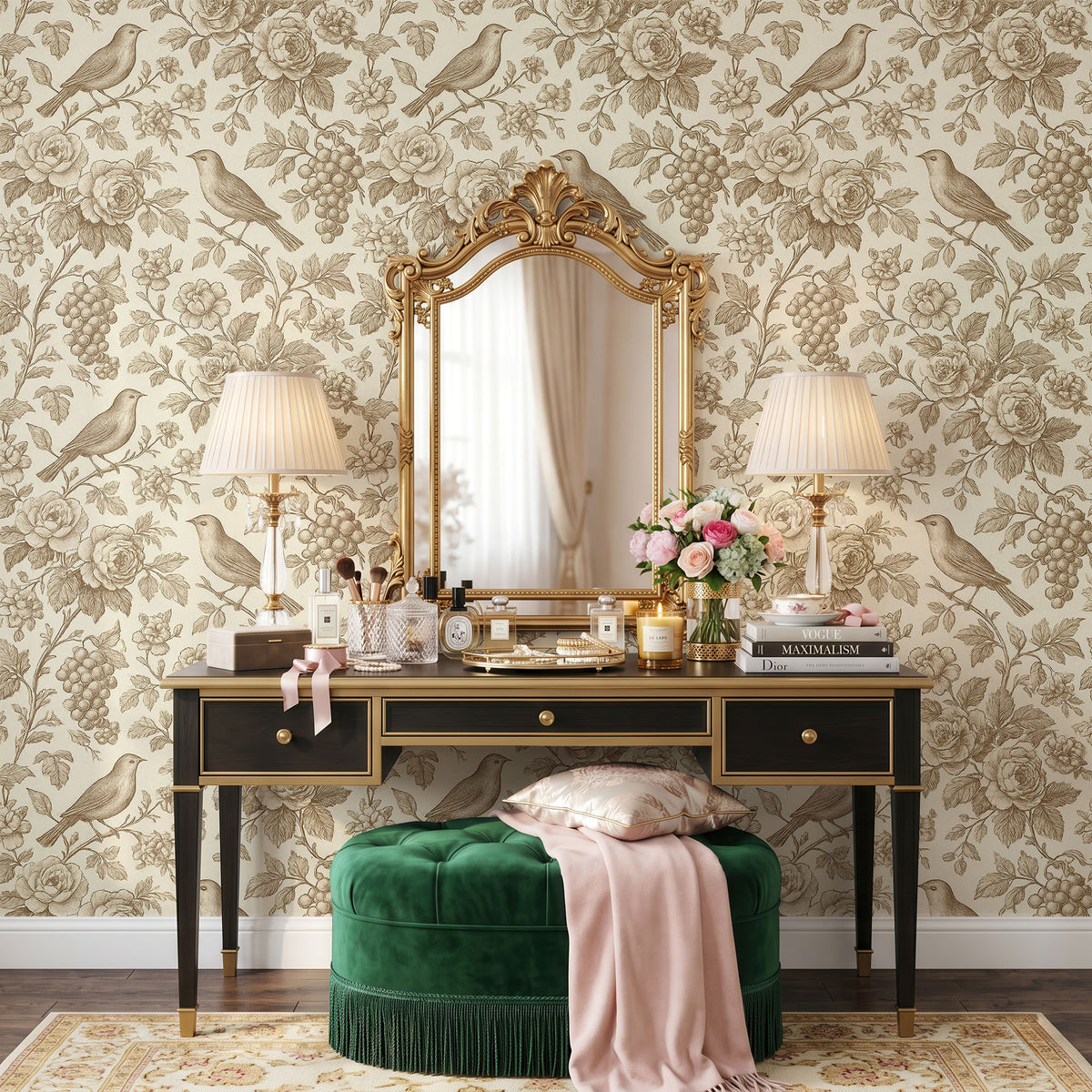 Bois Ancien Wallpaper, European Wallpaper, French Style