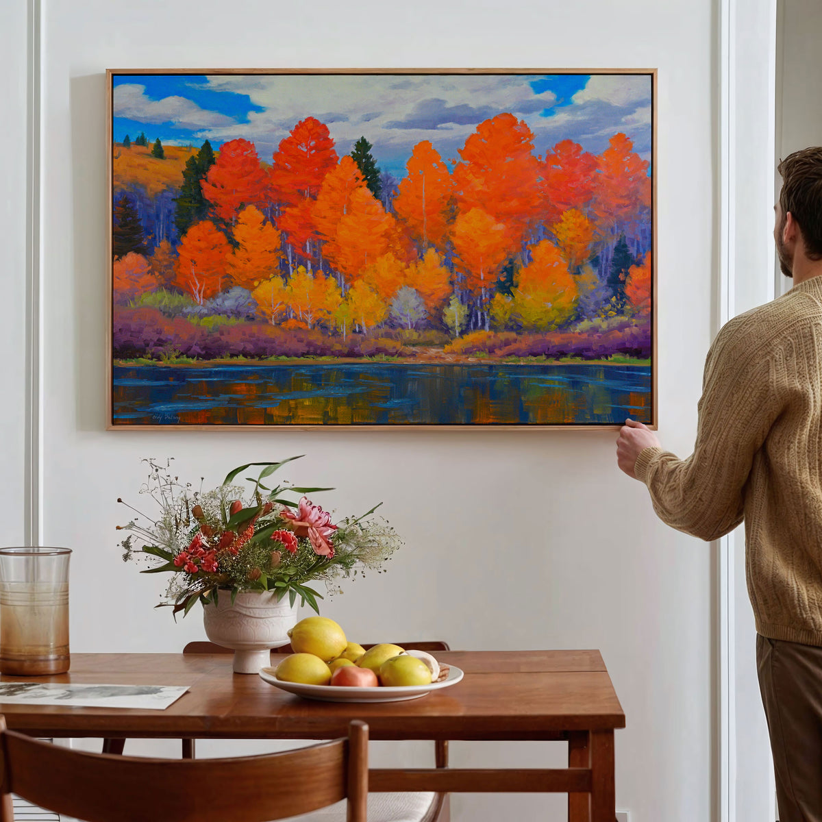 A Forest of Vivid Autumn Foliage Abstract Painting