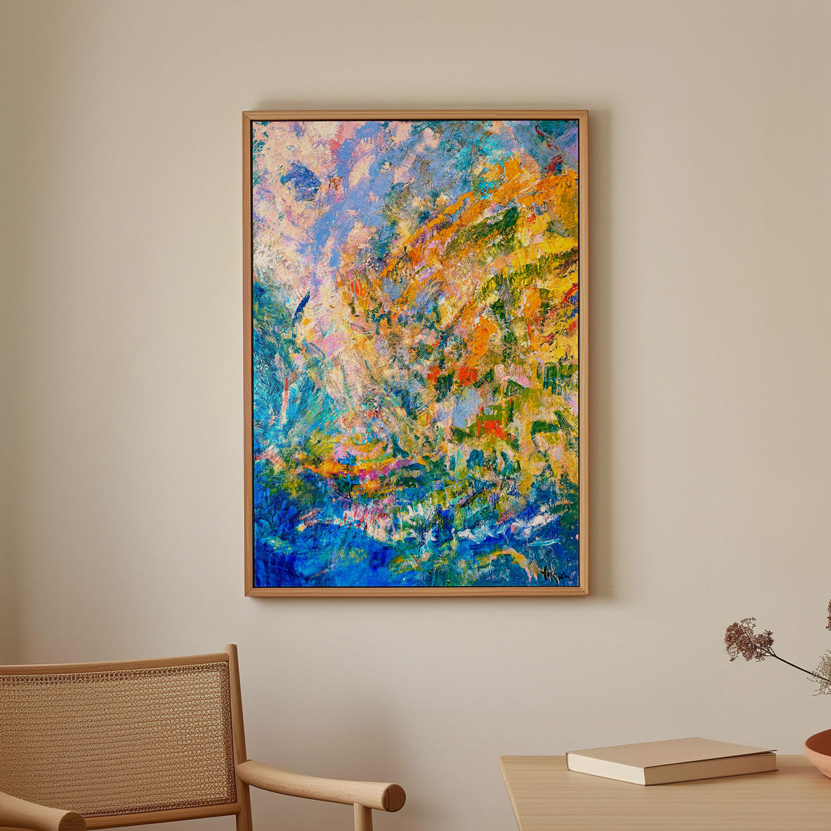A Symphony of Green Hues, Abstract Painting