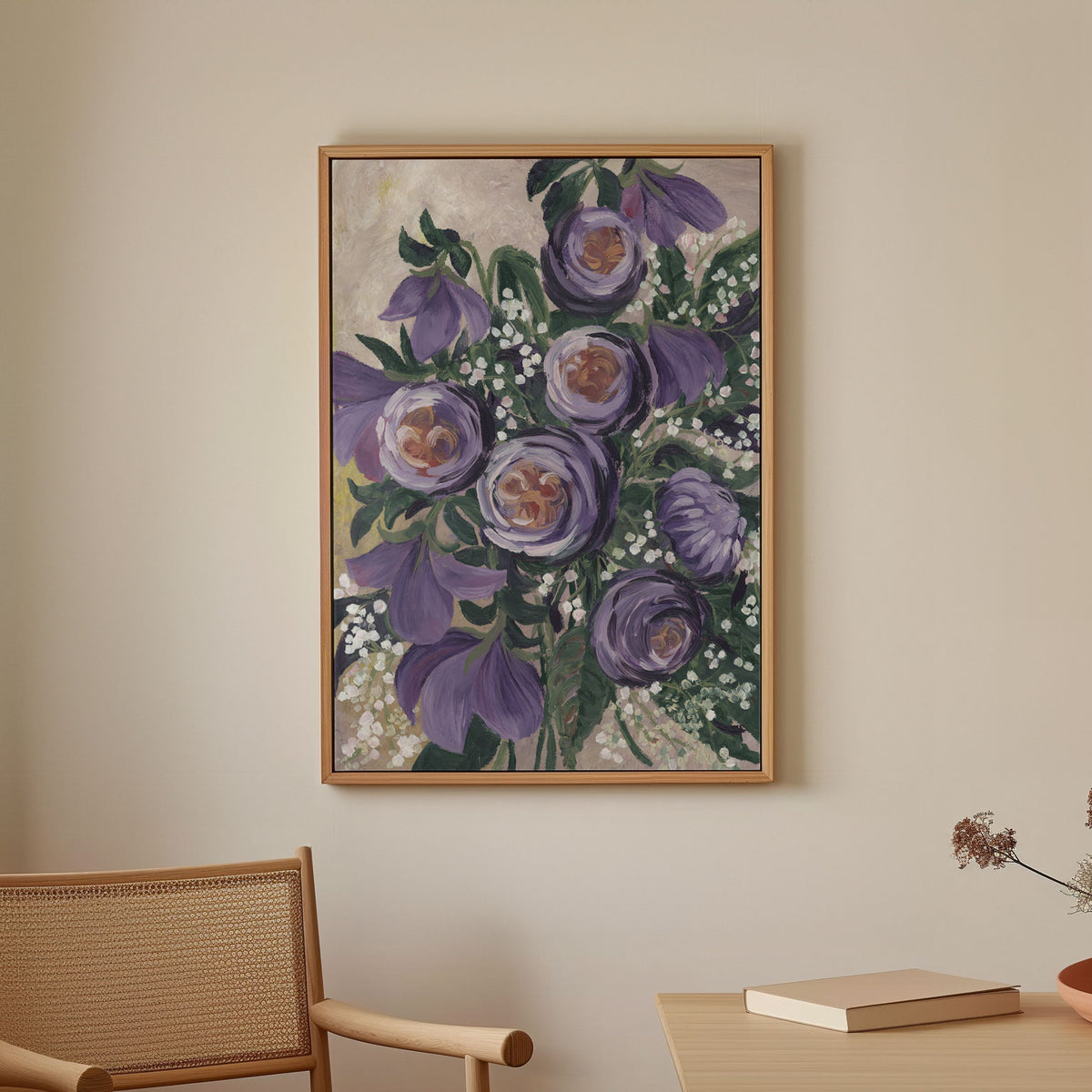 Aaliyah Painterly English Roses, Abstract Painting