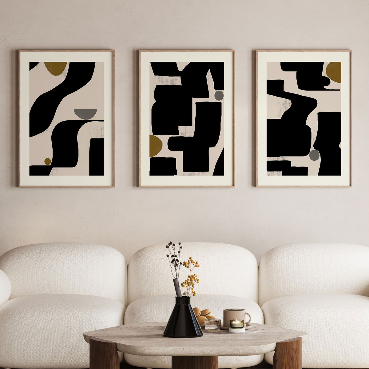 Abstract Art No2. Art Set of 3 Wall Decor Painting.