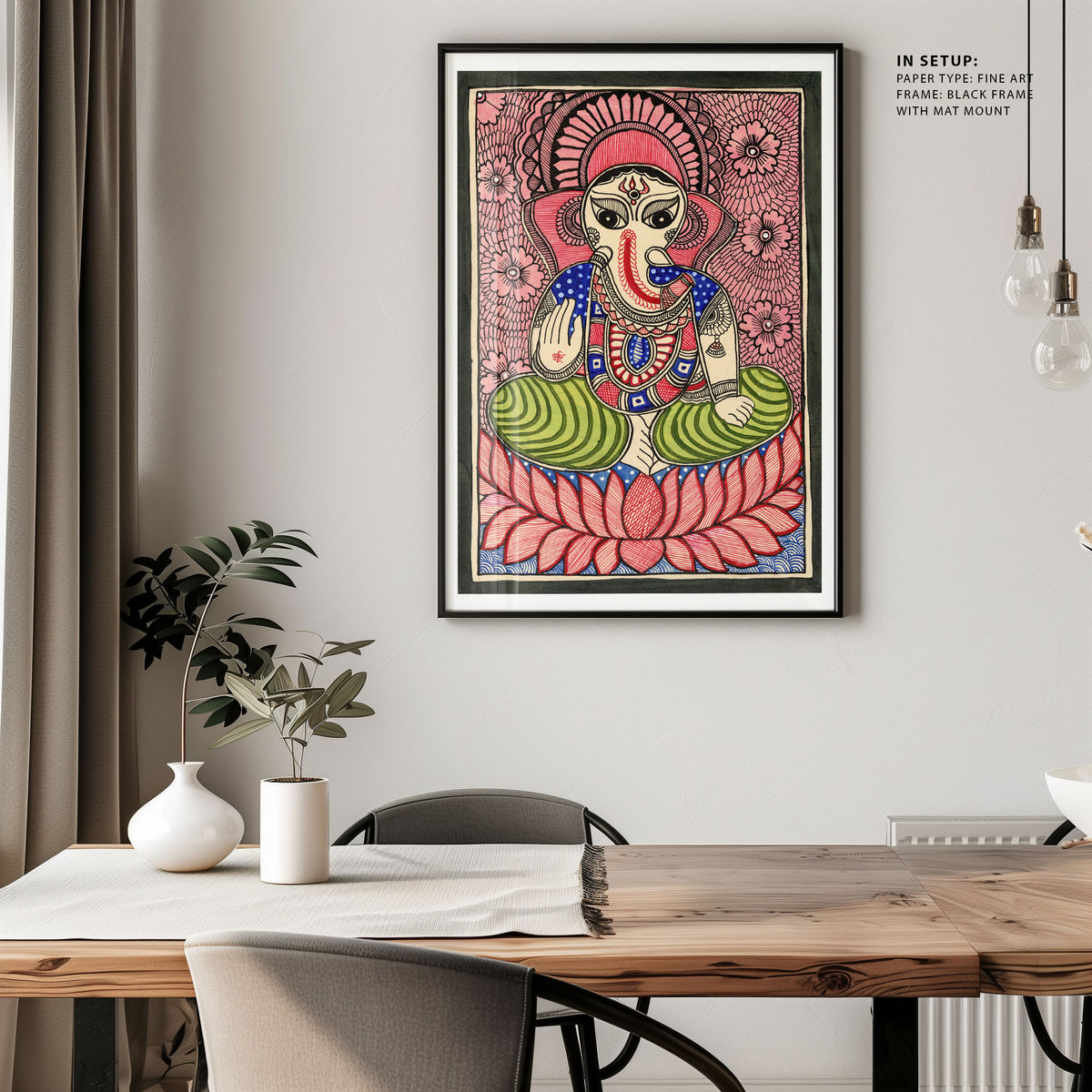 Madhubani Art Traditional Ganesha Blessings
