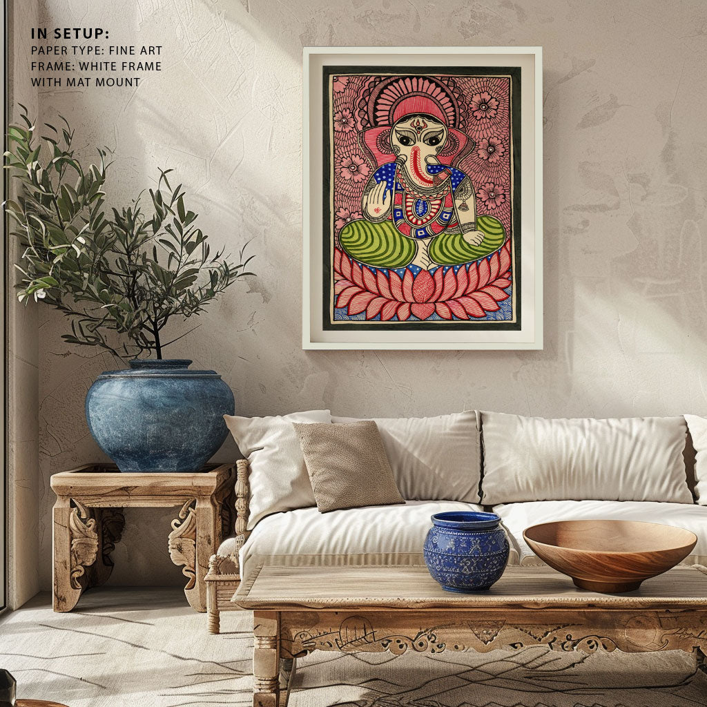 Madhubani Art Traditional Ganesha Blessings