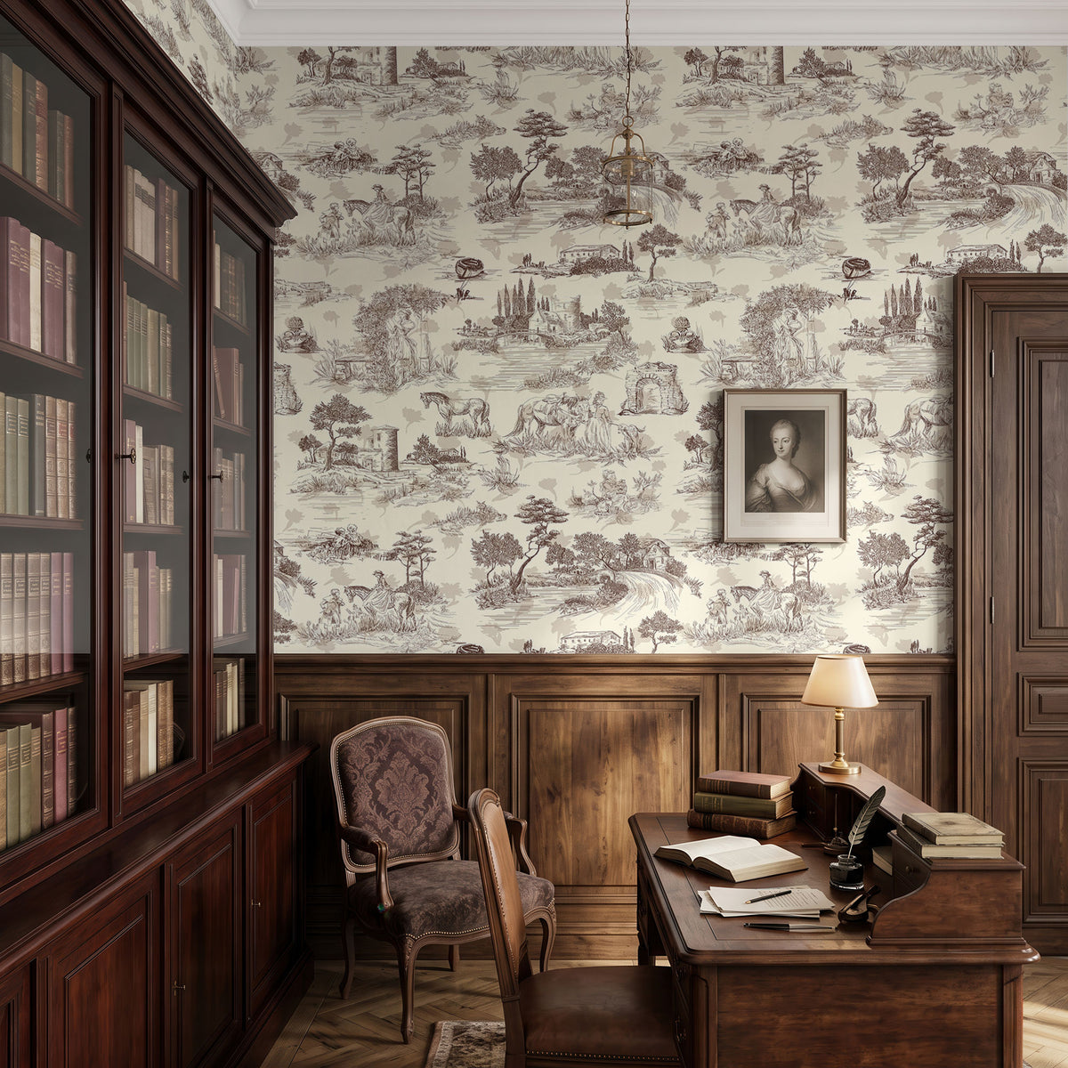 Vintage Jardin Paris Wallpaper, European Wallpaper