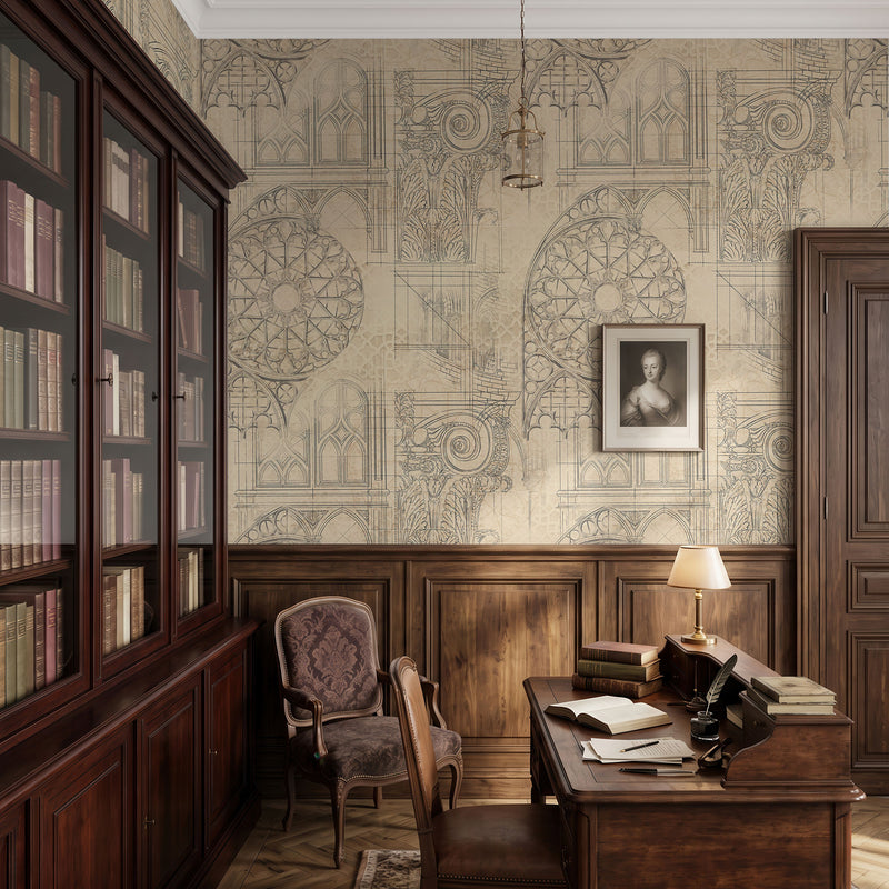The Vintage Objet Wallpaper, European Wallpaper, French Style