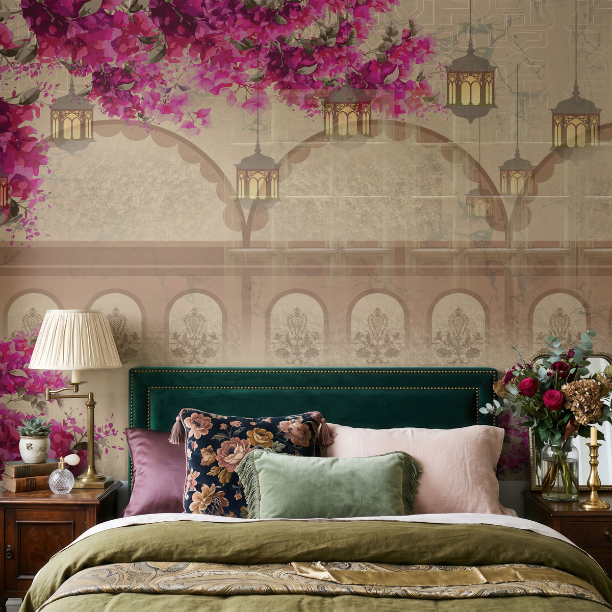 Imperial Bougainvillea Courtyard Botanical Wallpaper