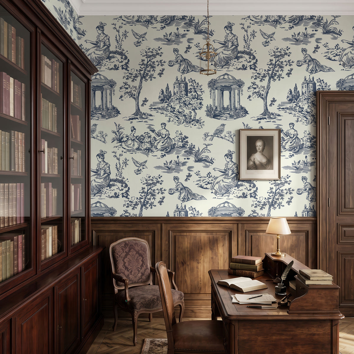 Herbier Blue Wallpaper, European Wallpaper