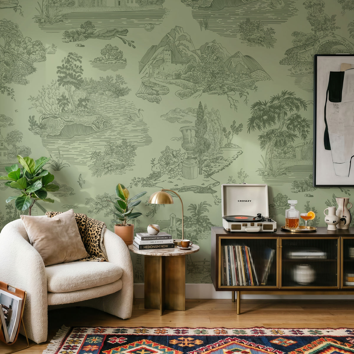 Verte Jardin Wallpaper, European Wallpaper, French Style