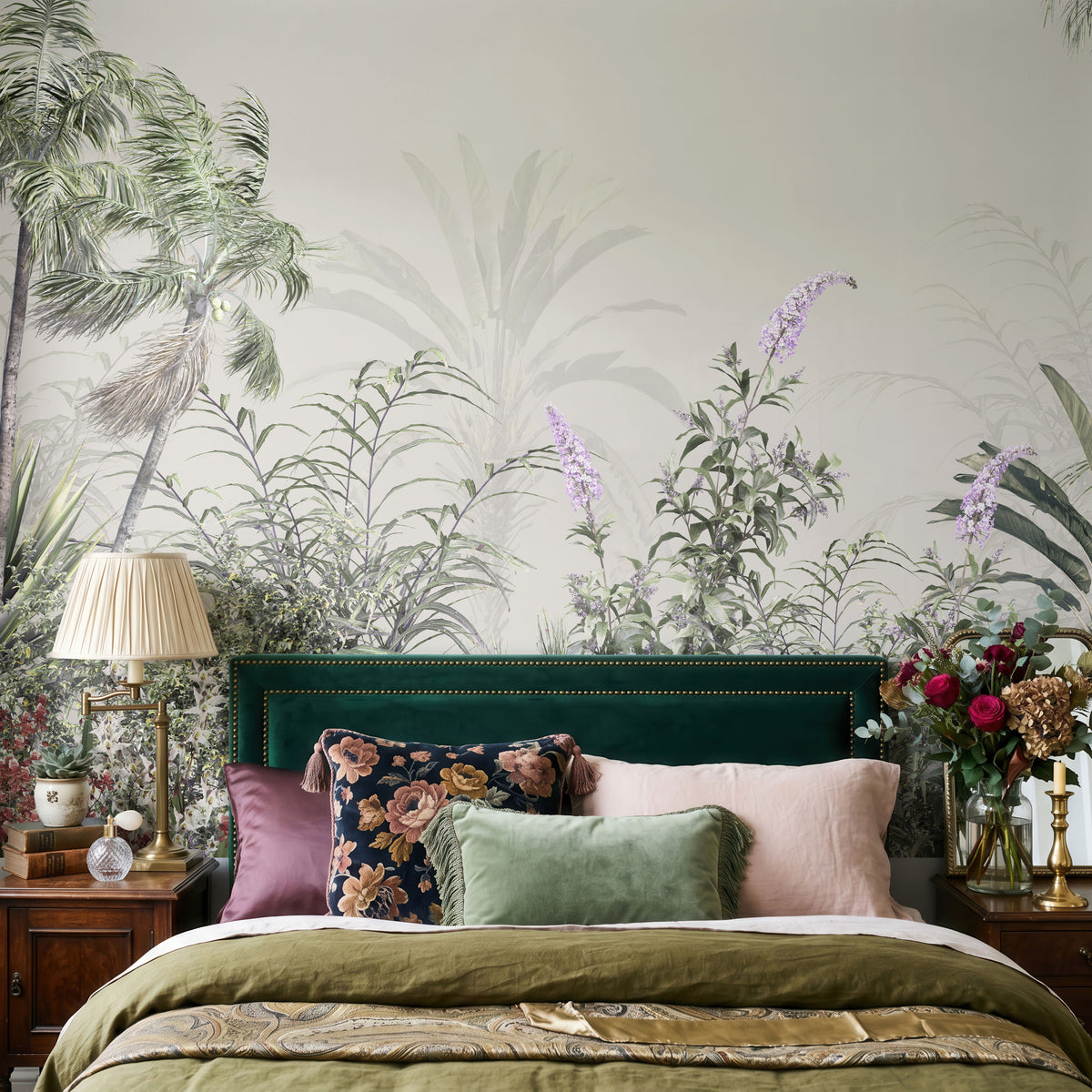 Lavender Meadow Botanical Wallpaper