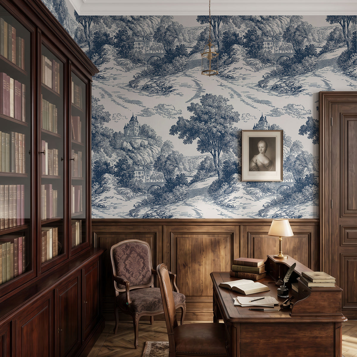 Blue Atelier 01 Wallpaper, European Wallpaper, French Style