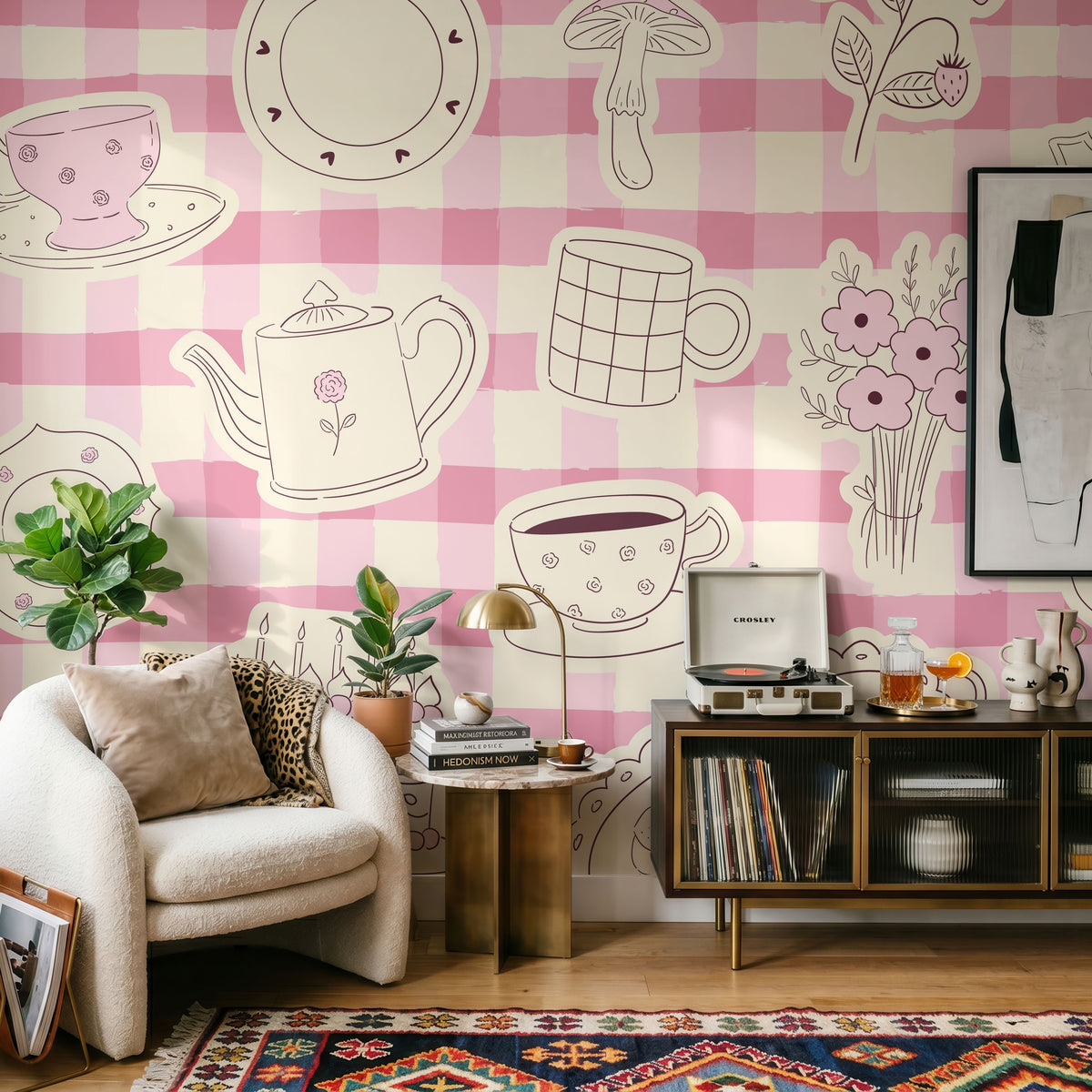 Rose Fleurs Wallpaper, European Wallpaper, French Style