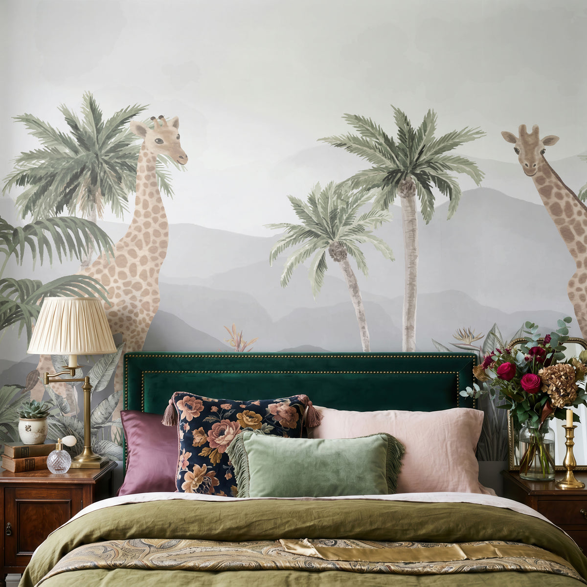 Safari Haven Botanical Wallpaper