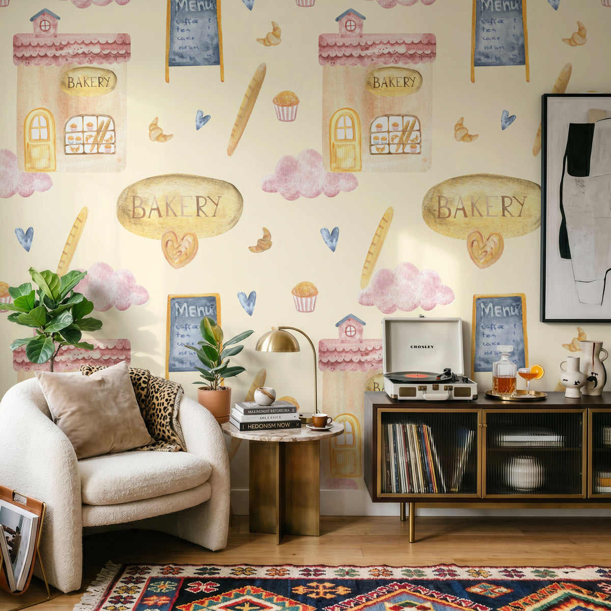 French Bakery Wallpaper, European Wallpaper, French Style