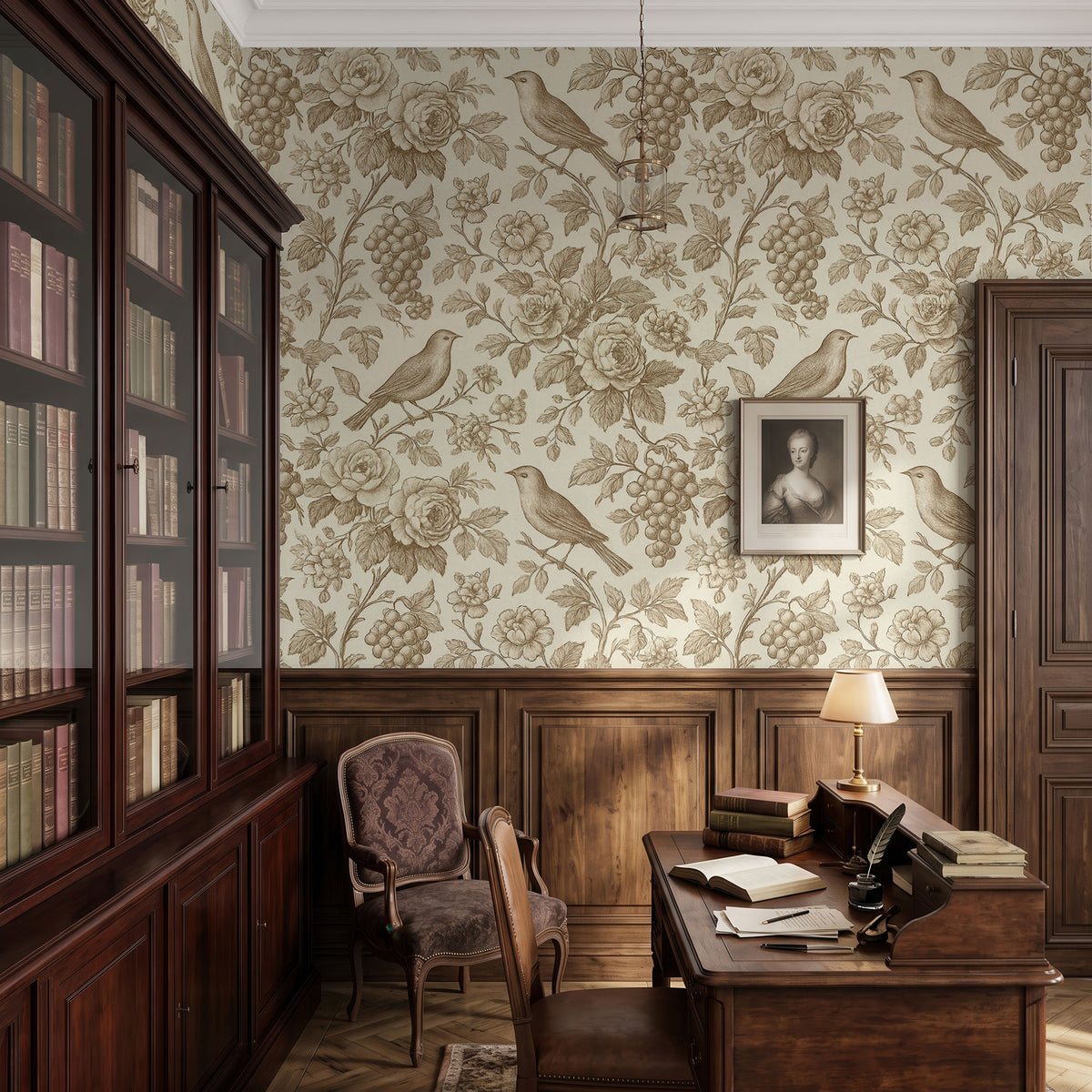 Bois Ancien Wallpaper, European Wallpaper, French Style