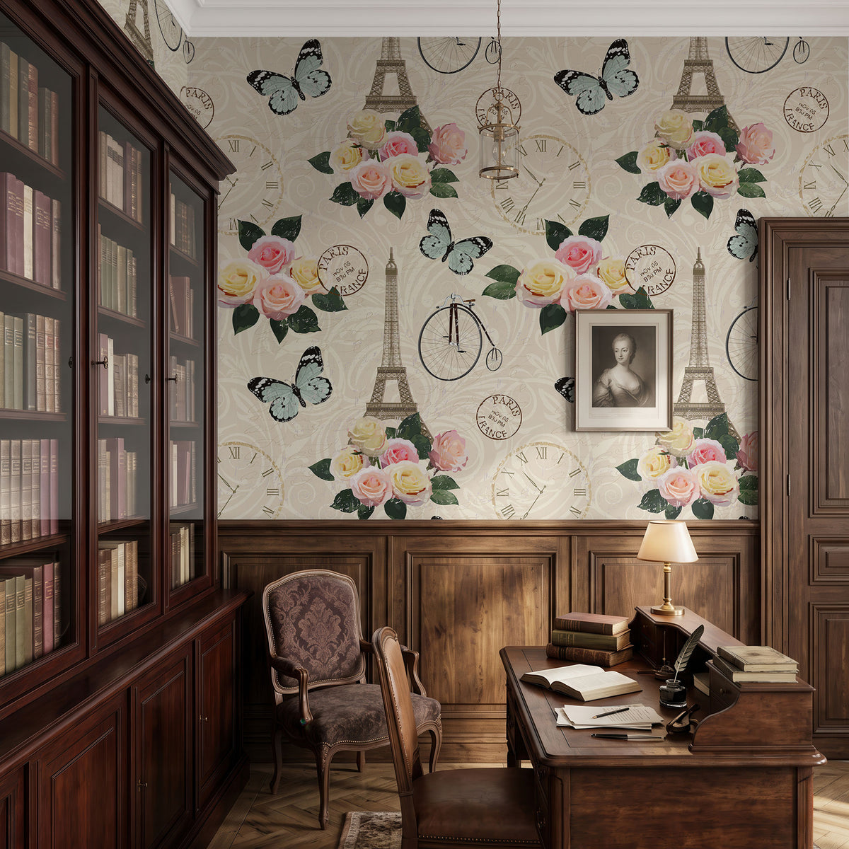 Belle Flora Wallpaper, European Wallpaper, French Style