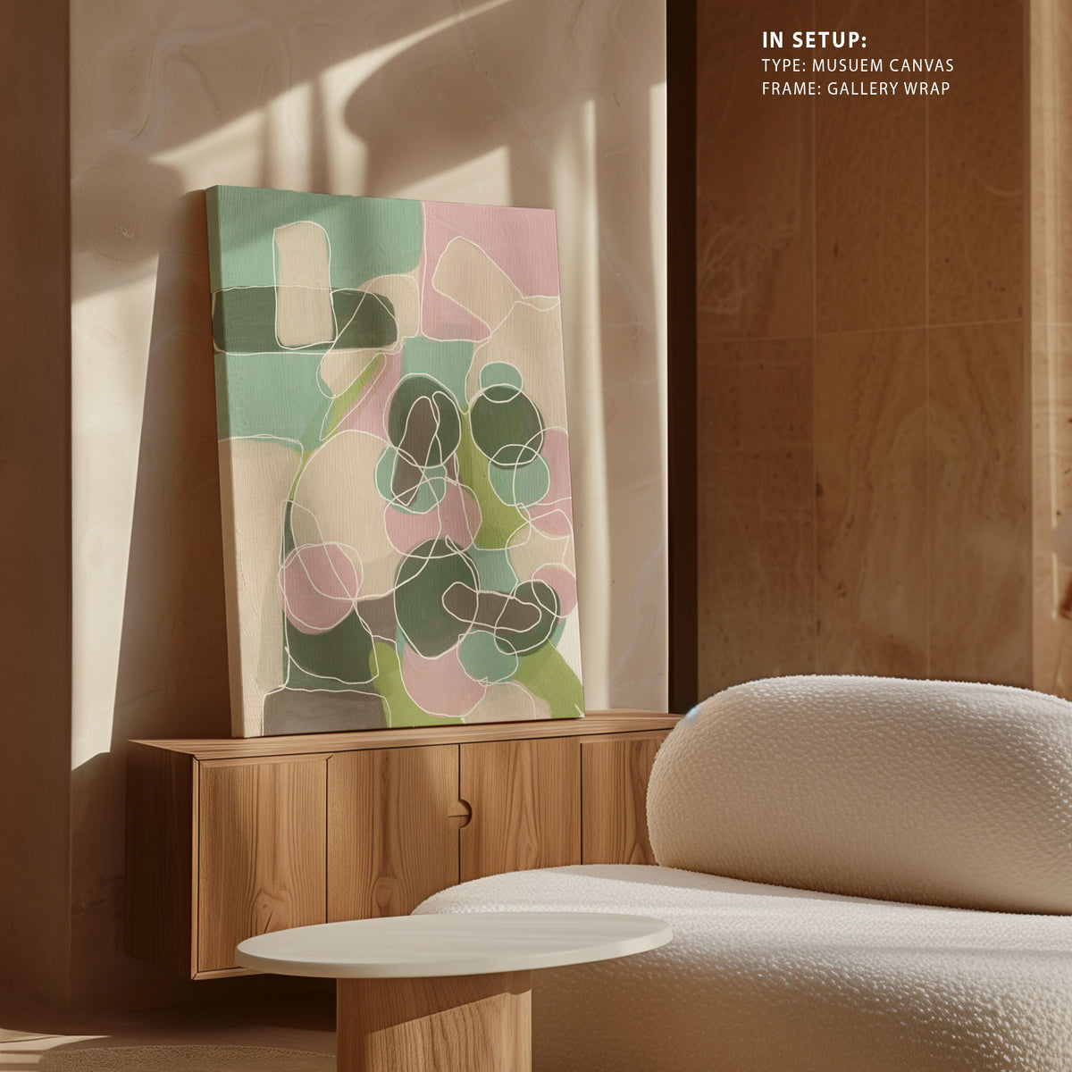 Abstract Green and Pink, Abstract Painting