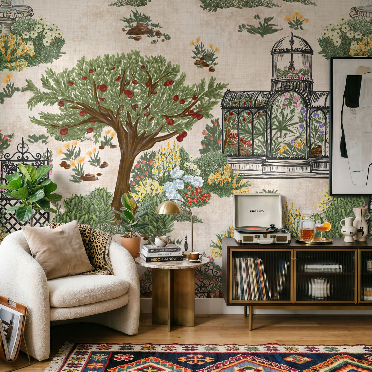 French Botanical Garden Wallpaper, European Wallpaper