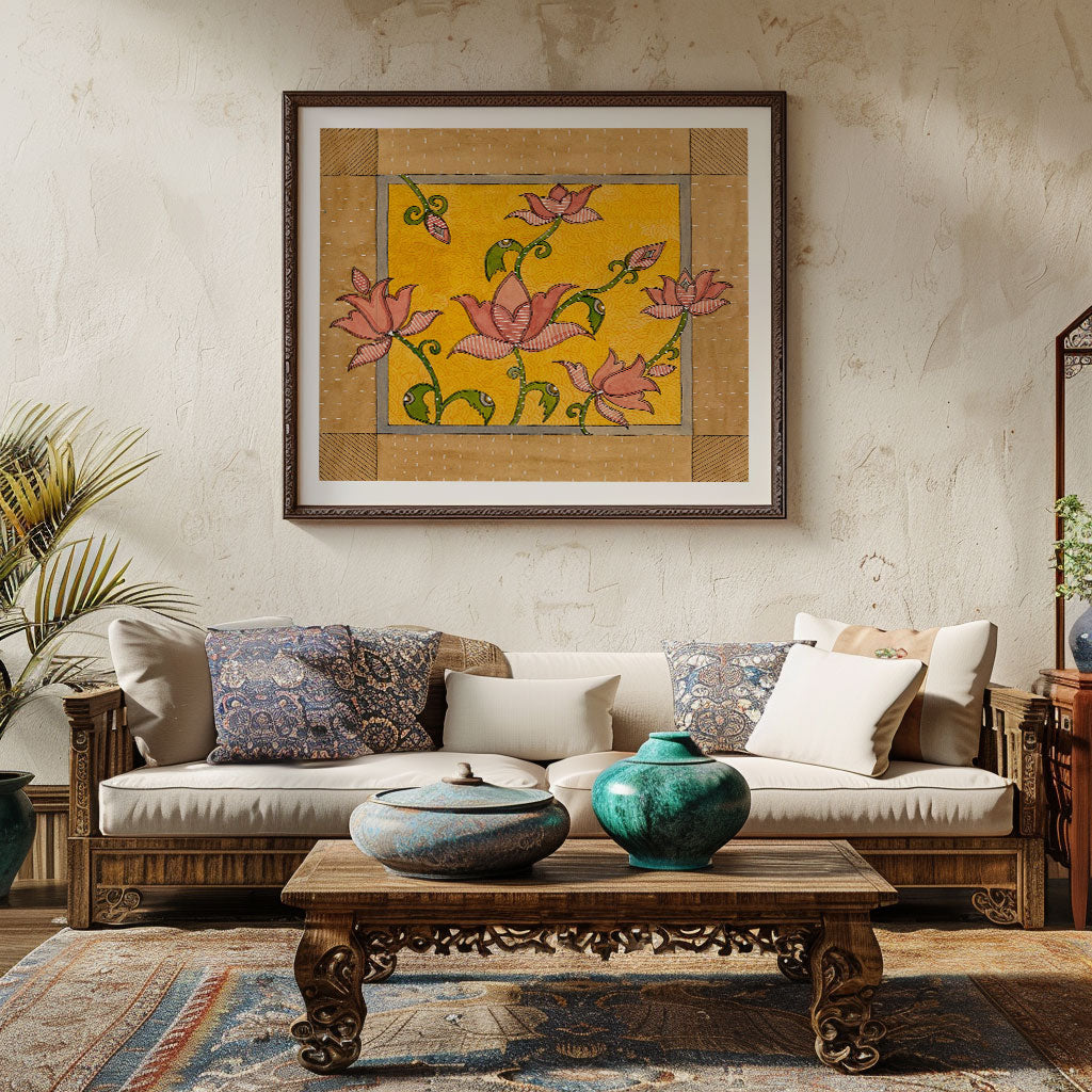 Madhubani Lotus folk art: Buy Madhubani Paintings & Art Prints Online ...