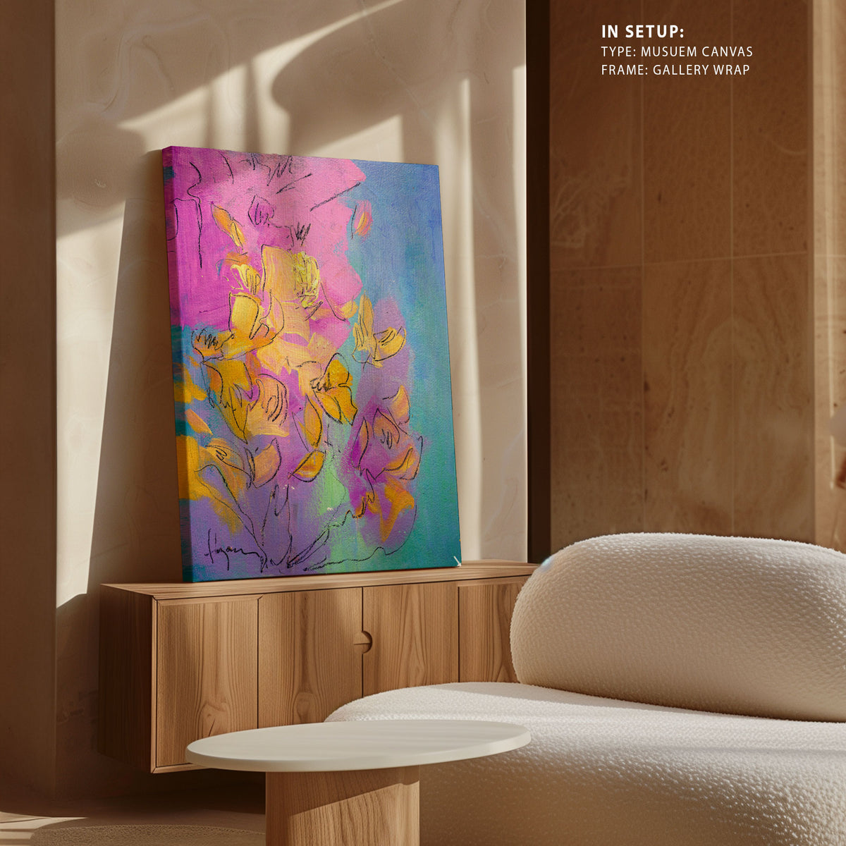 Vibrant Petals Dance, Abstract Painting