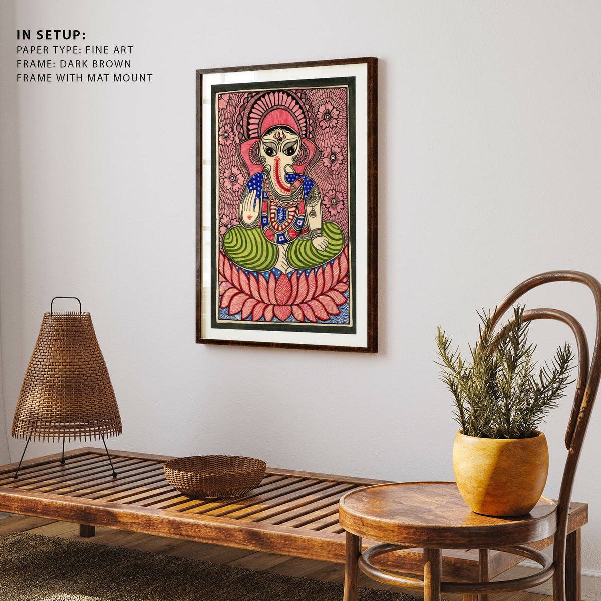Madhubani Art Traditional Ganesha Blessings