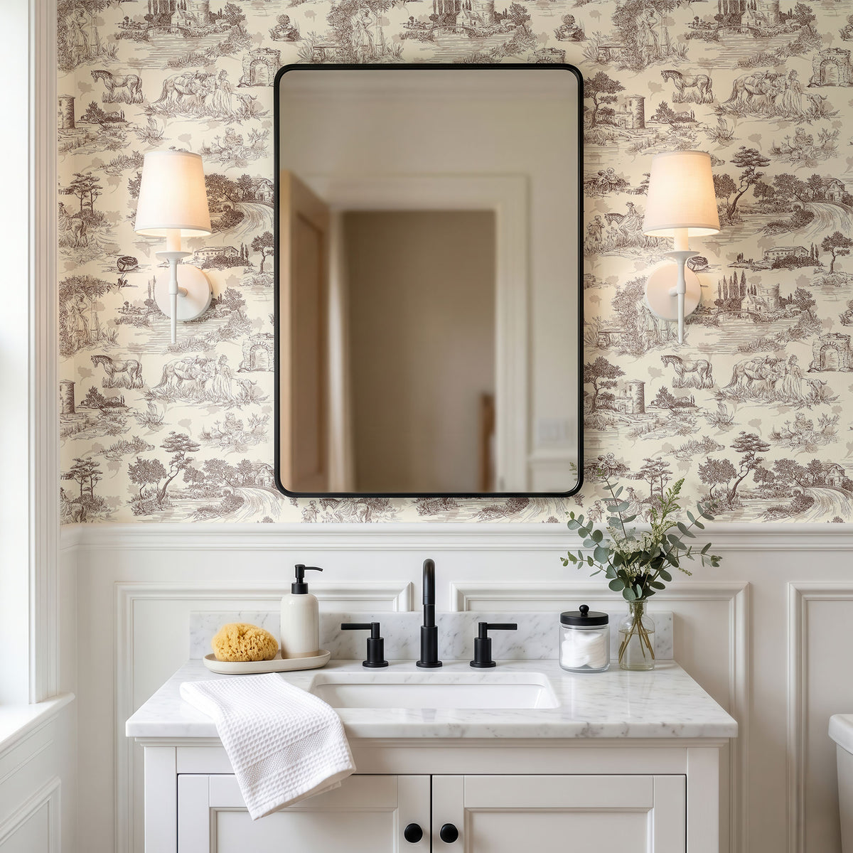 Vintage Jardin Paris Wallpaper, European Wallpaper