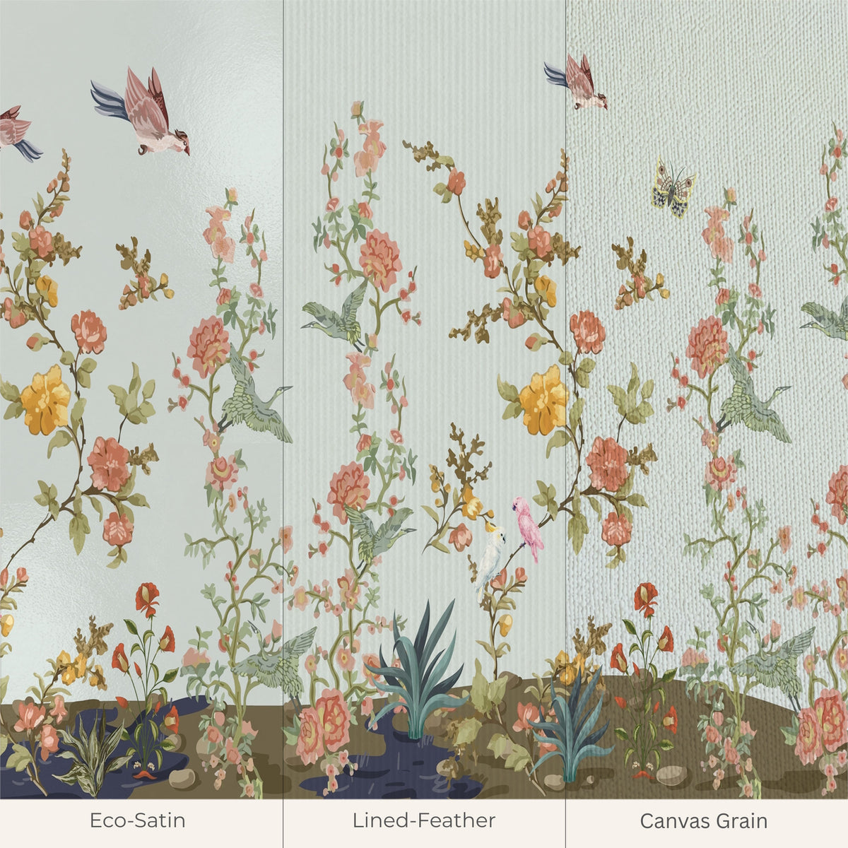 Blossom Bird Garden Botanical Wallpaper