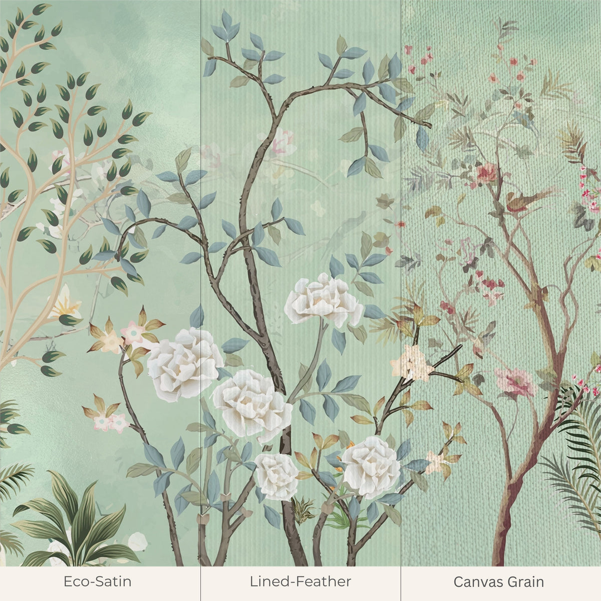 Mint Peony Garden Botanical Wallpaper