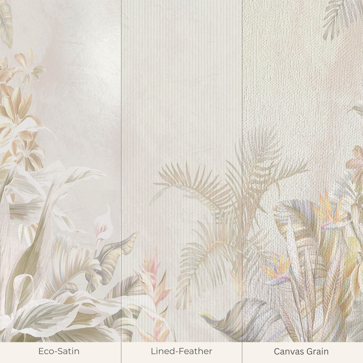 Pastel Tropical Paradise Botanical Wallpaper