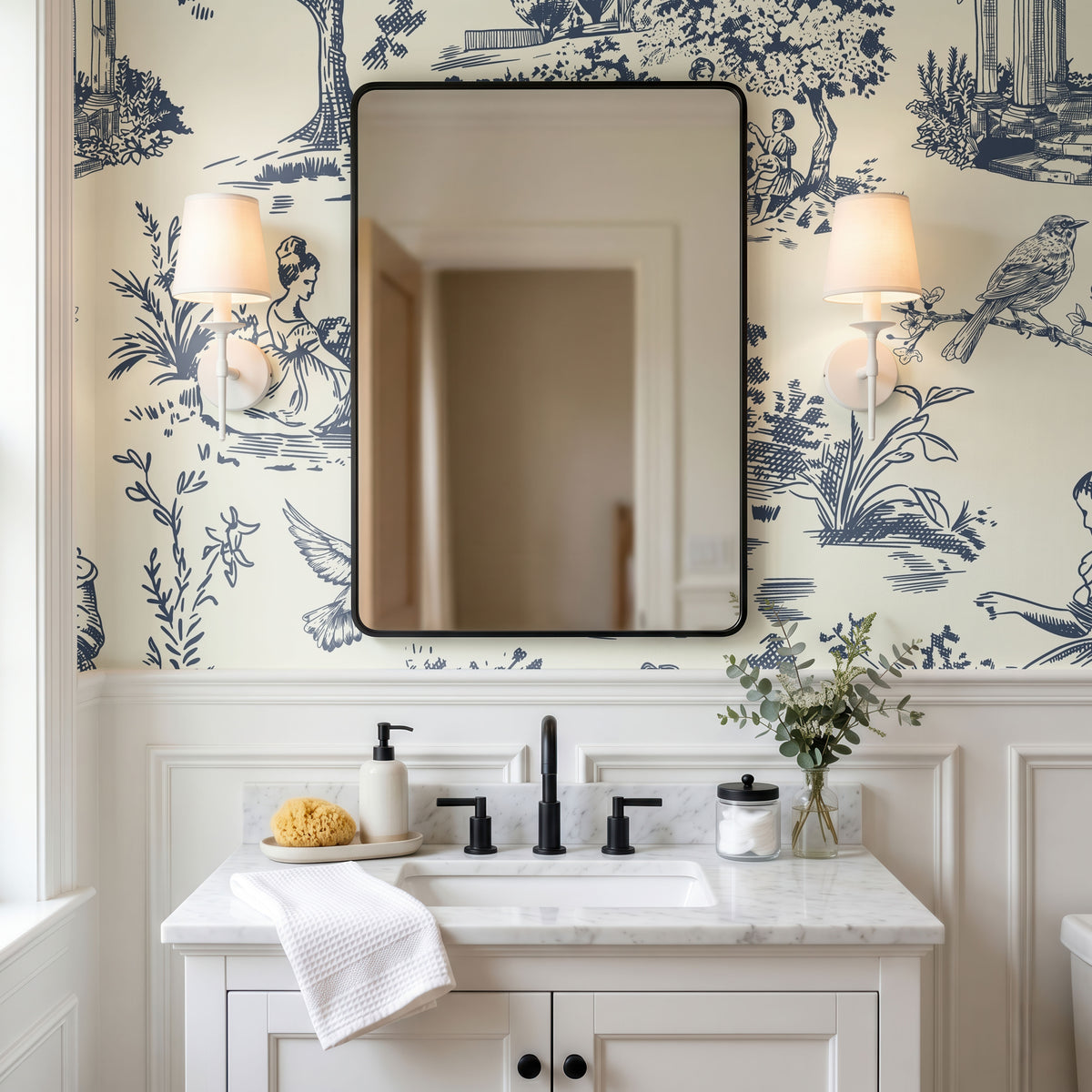 Herbier Blue Wallpaper, European Wallpaper
