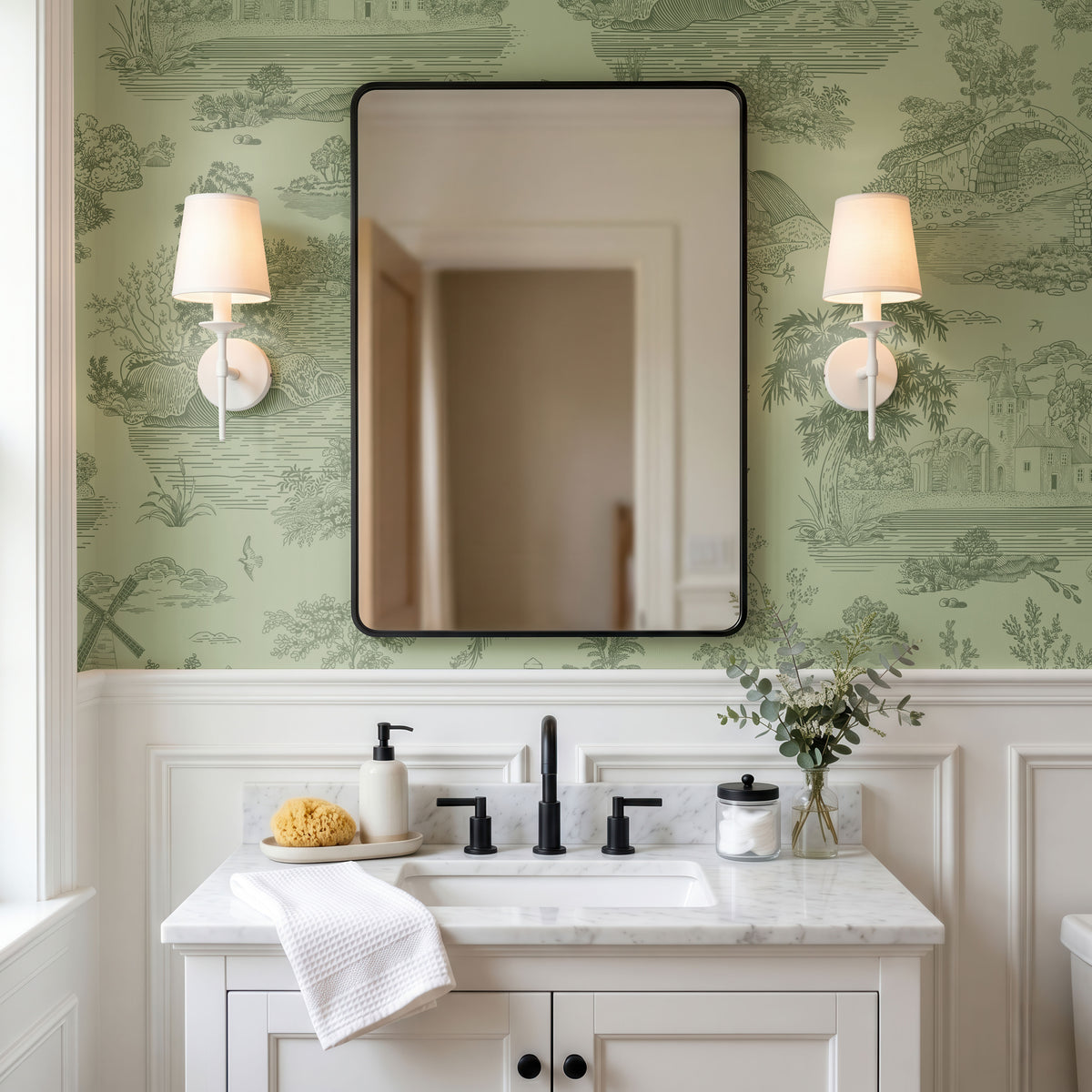 Verte Jardin Wallpaper, European Wallpaper, French Style