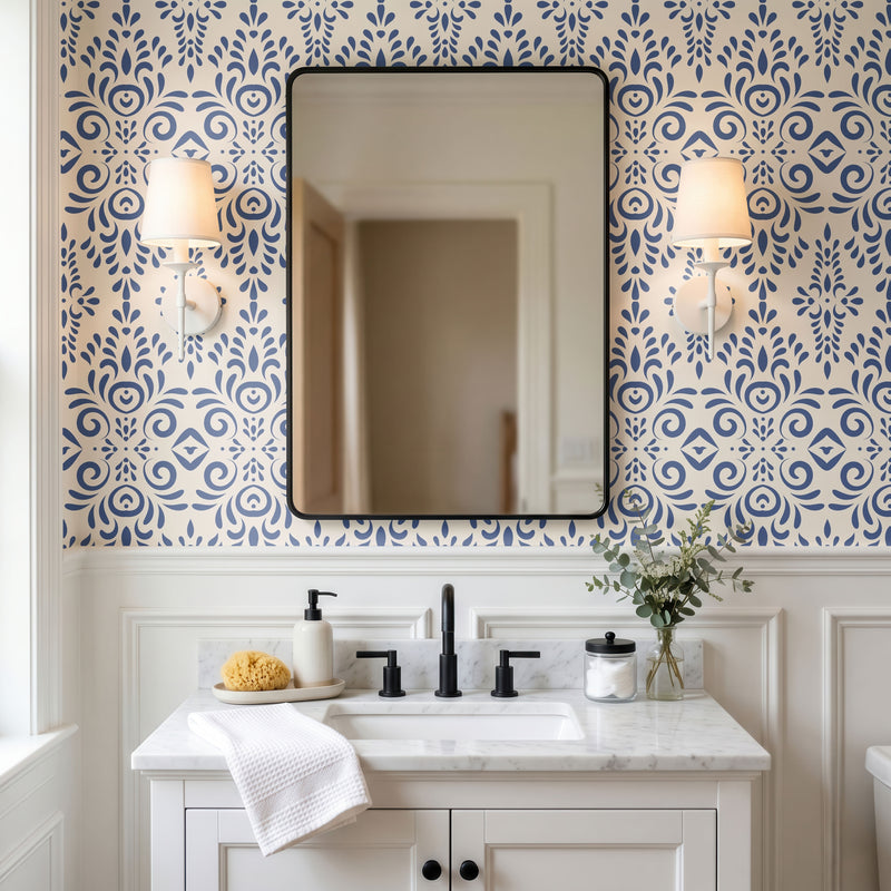 Blue Atelier 02 Wallpaper, European Wallpaper, French Style