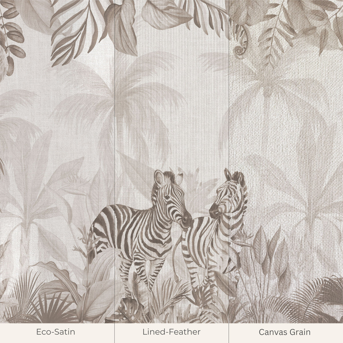 Zebra Oasis Botanical Wallpaper