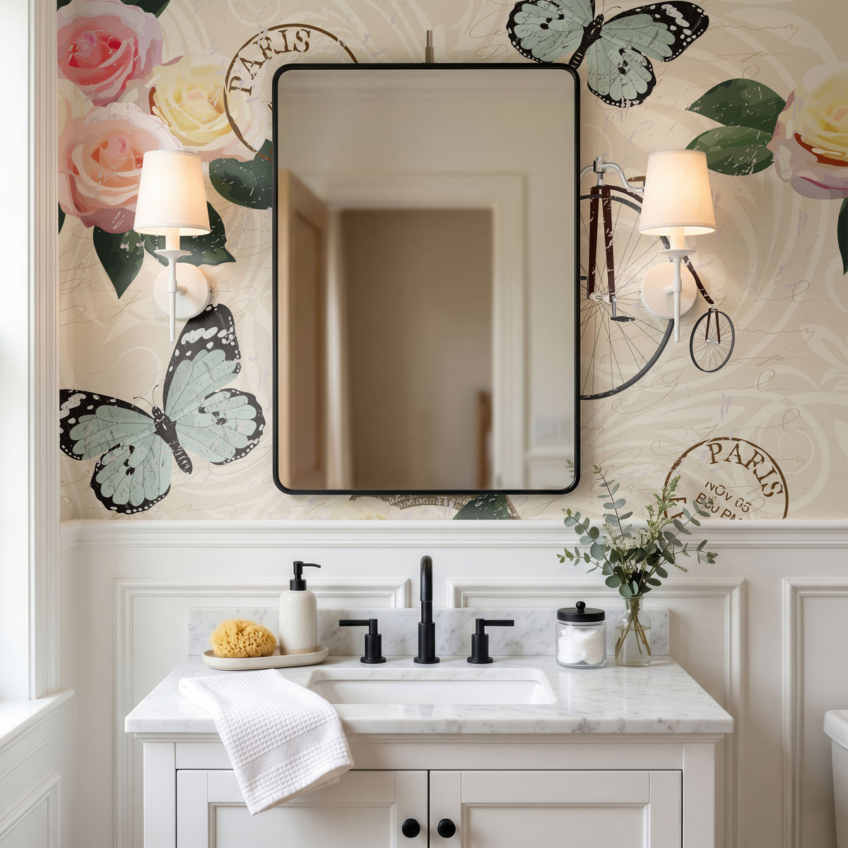 Belle Flora Wallpaper, European Wallpaper, French Style
