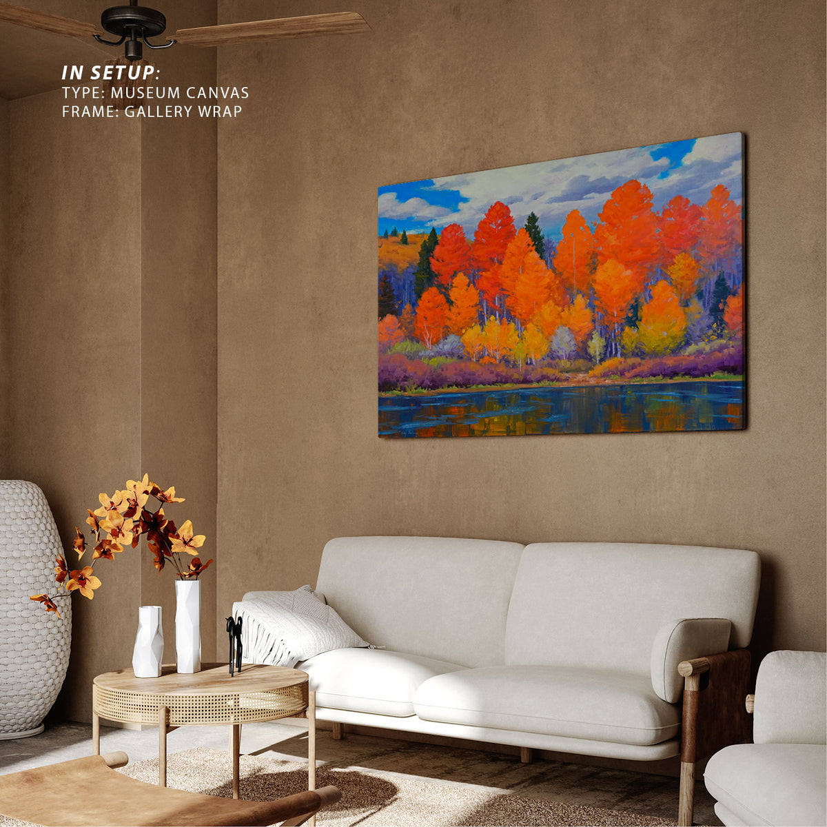 A Forest of Vivid Autumn Foliage Abstract Painting