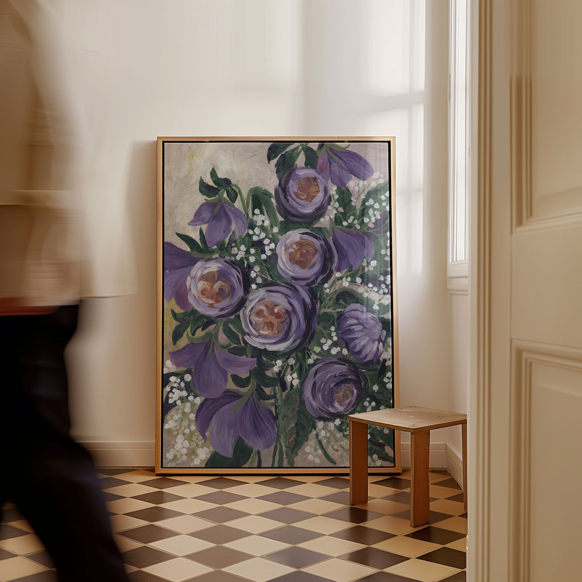 Aaliyah Painterly English Roses, Abstract Painting
