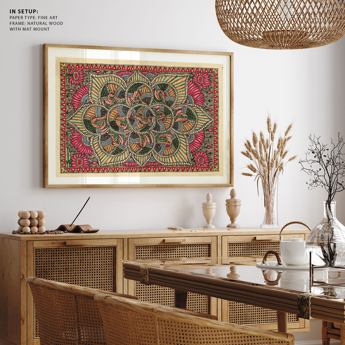Madhubani Fish with Floral Art Madhubani Painting