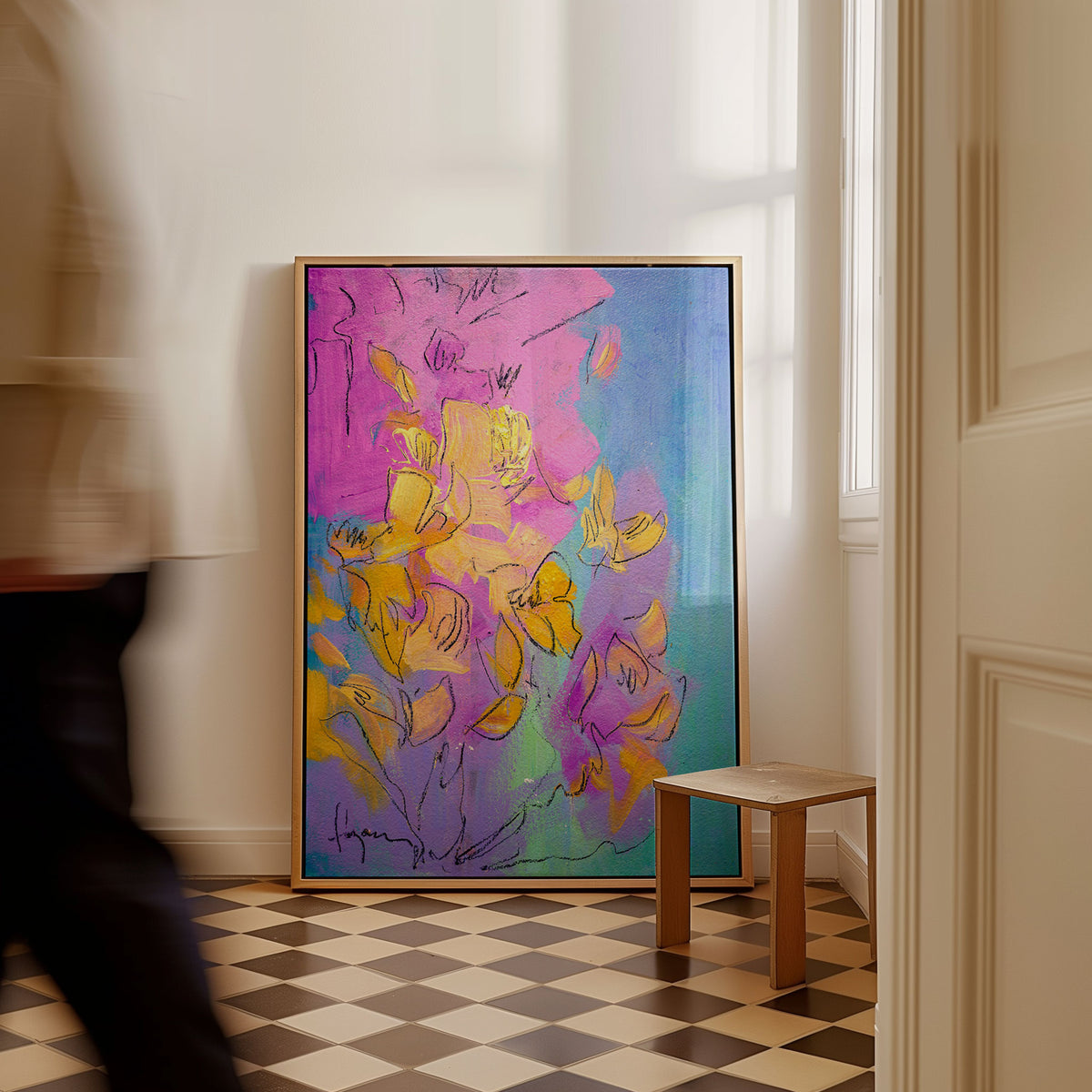 Vibrant Petals Dance, Abstract Painting