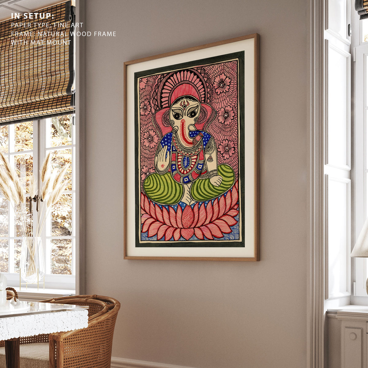Madhubani Art Traditional Ganesha Blessings