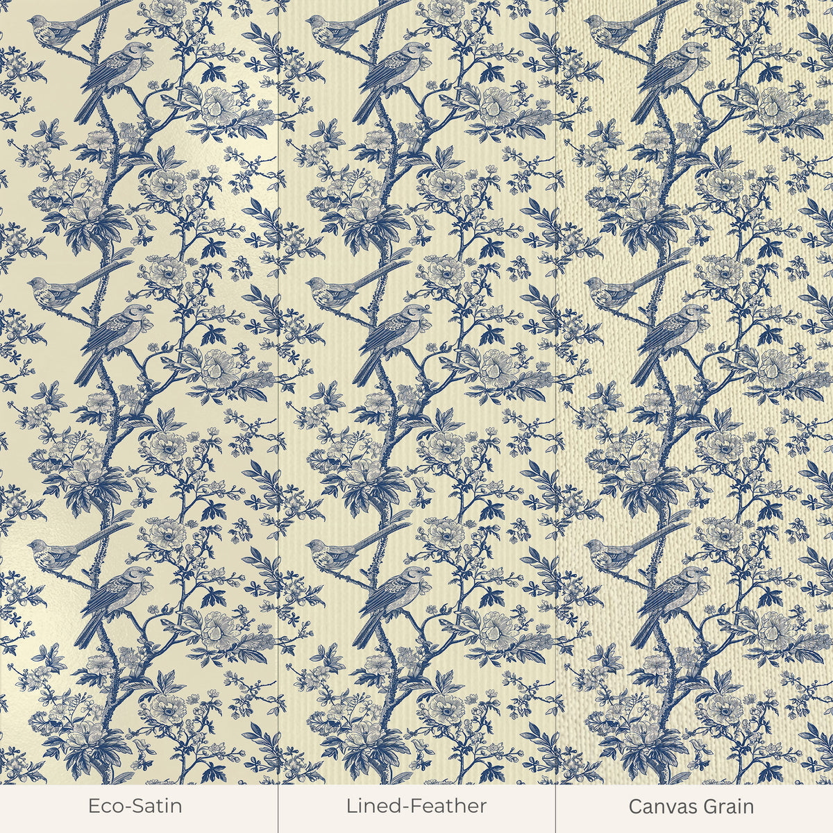 Bleu Botanique 01 Wallpaper, European Wallpaper, French Style