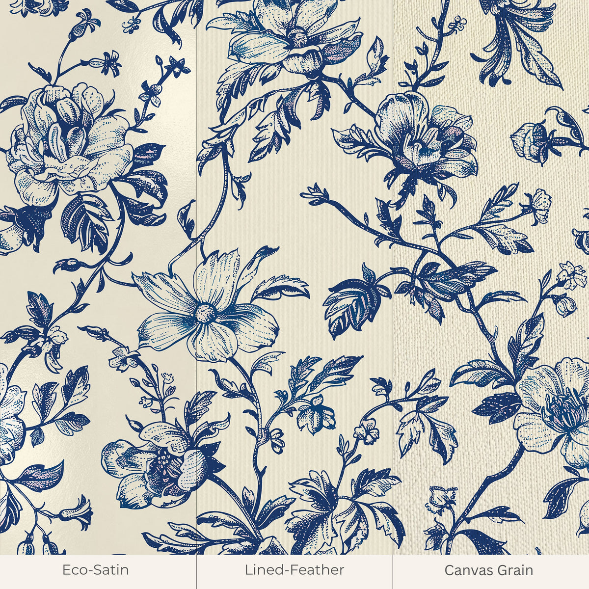 Jardin en Bleu Wallpaper, European Wallpaper