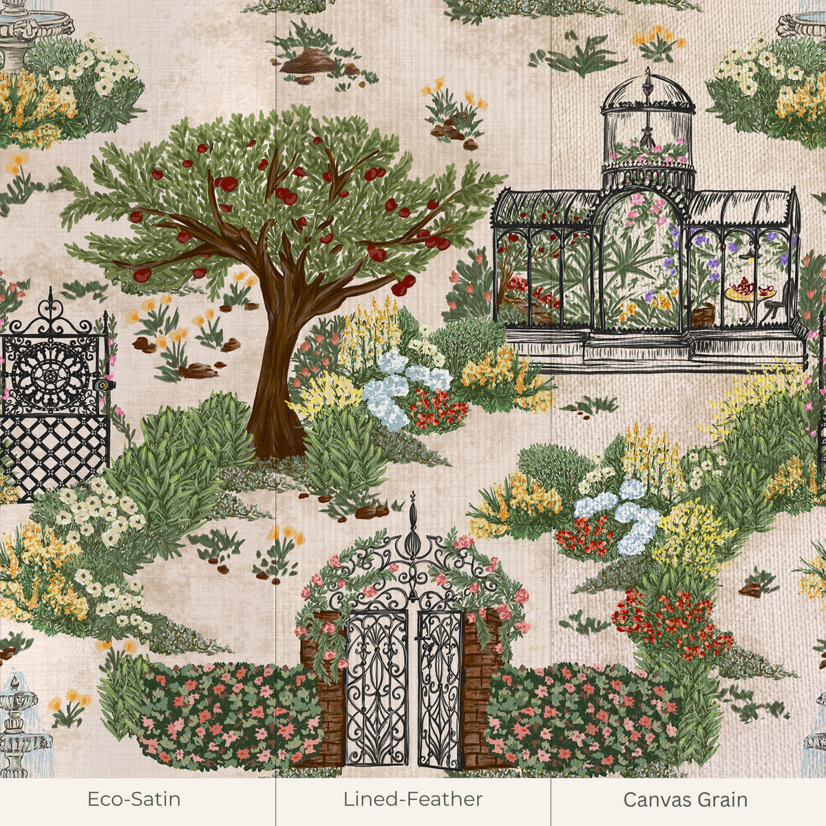 French Botanical Garden Wallpaper, European Wallpaper