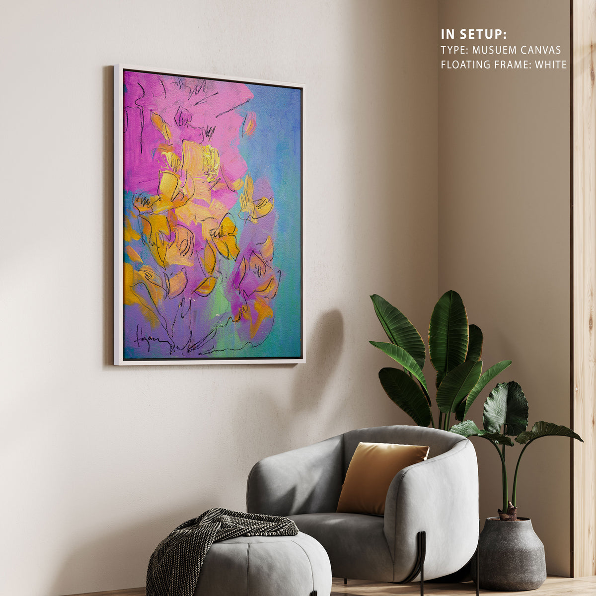 Vibrant Petals Dance, Abstract Painting