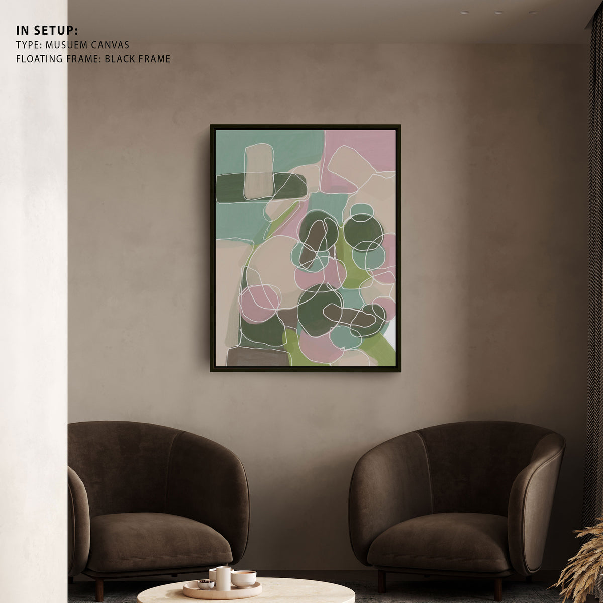 Abstract Green and Pink, Abstract Painting